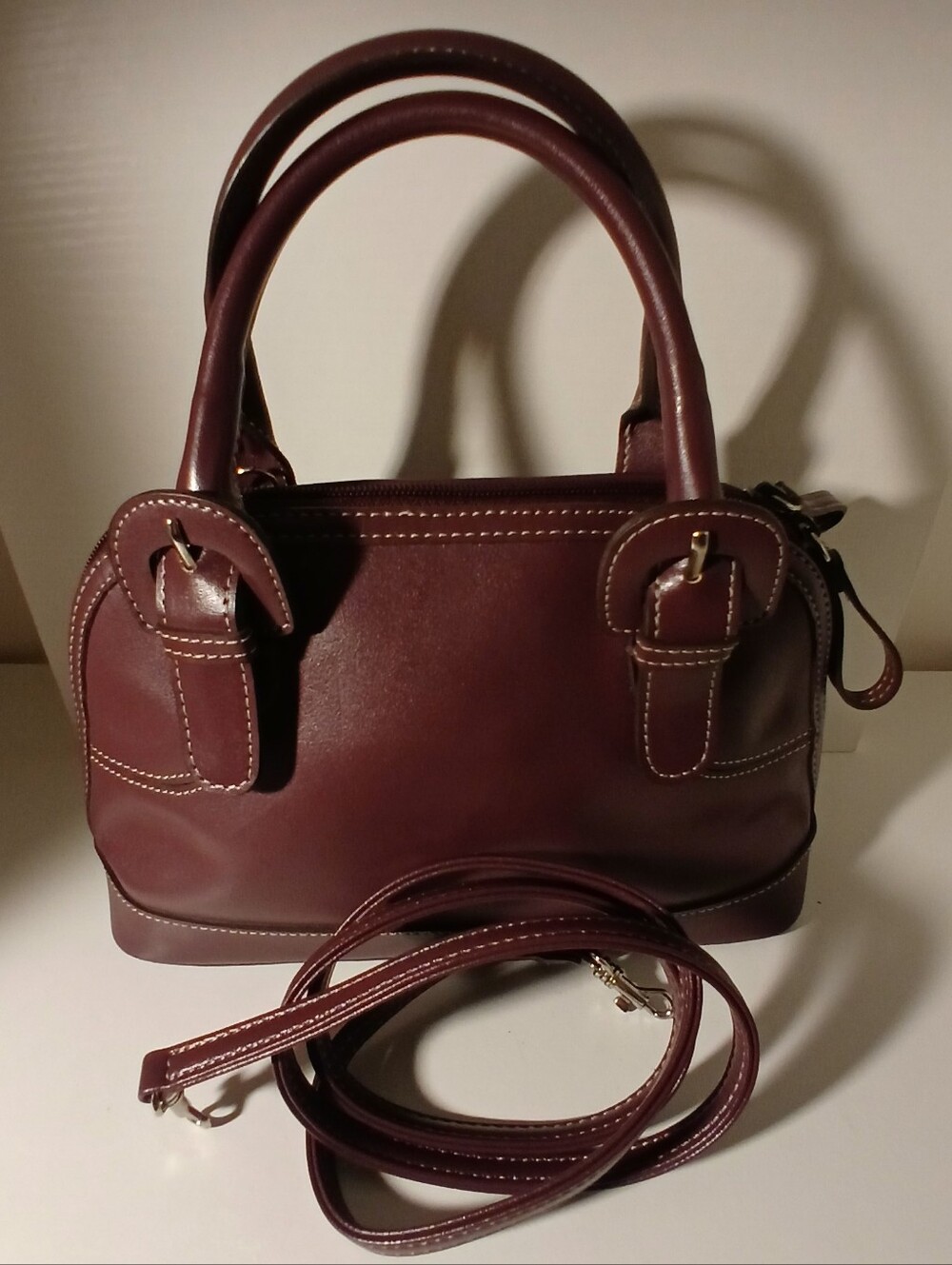 Amanda Smith Deep Burgundy Structured Satchel